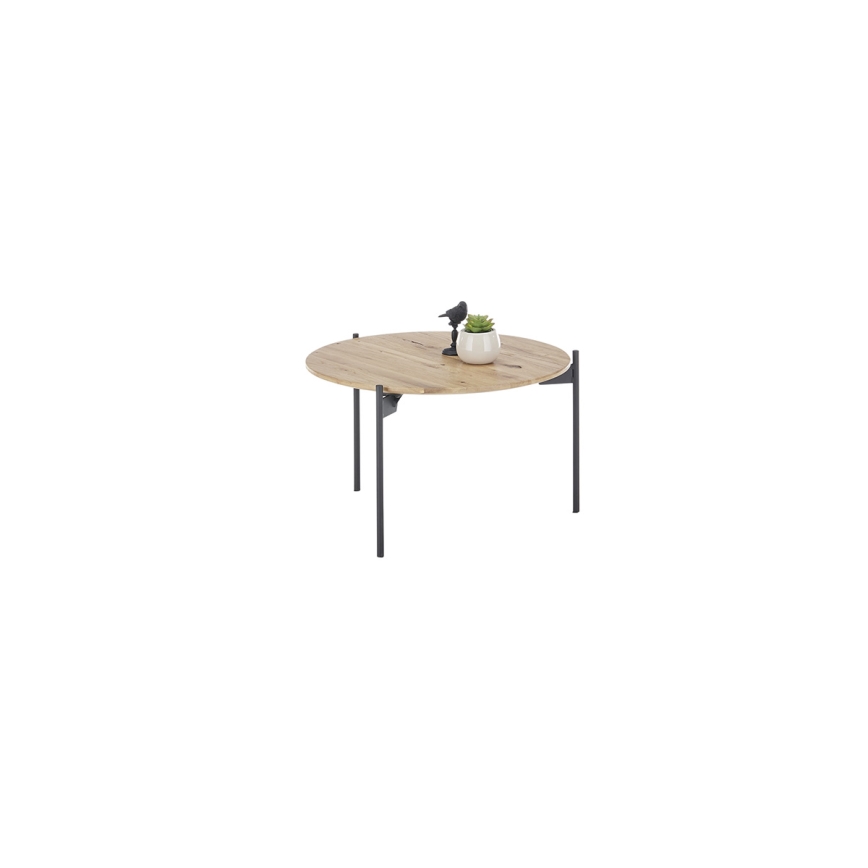 Salontafel AURA Ø 55 cm eik/antraciet