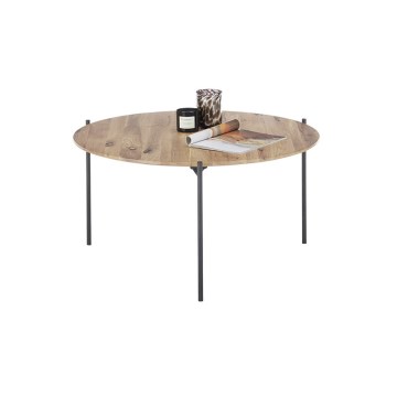 Salontafel AURA Ø 74 cm eik/antraciet