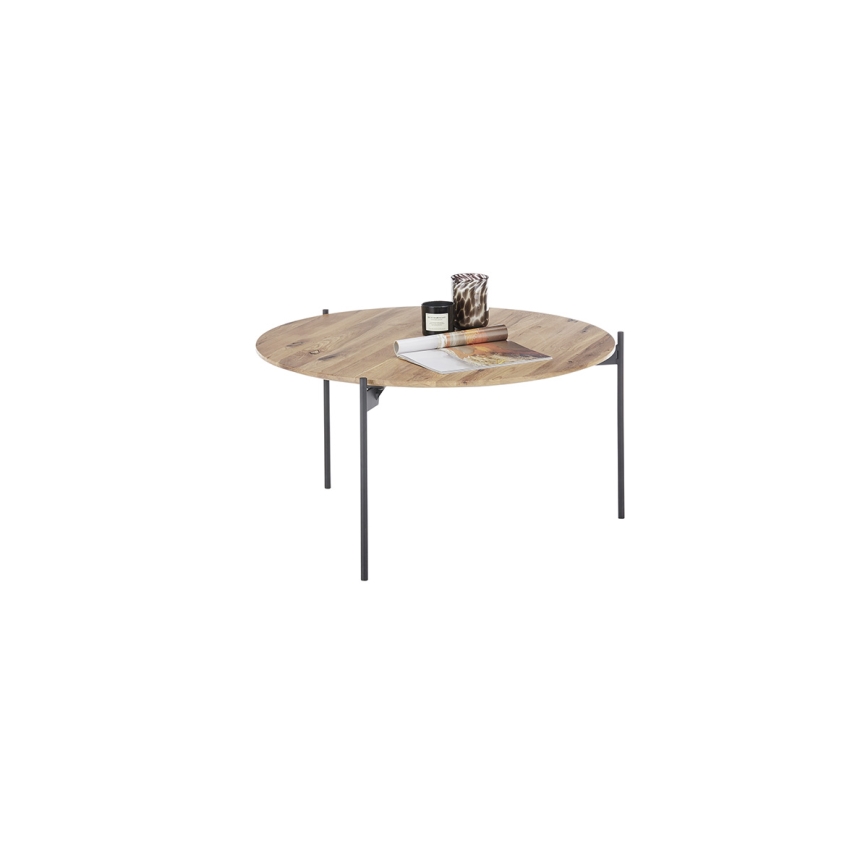 Salontafel AURA Ø 74 cm eik/antraciet