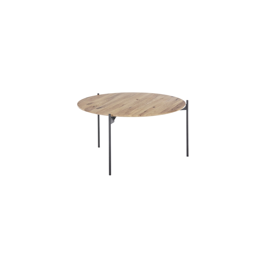 Salontafel AURA Ø 74 cm eik/antraciet