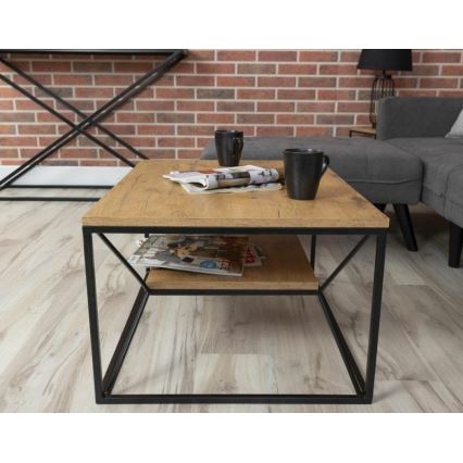 Salontafel BASICLOFT 40x80 cm zwart/bruin