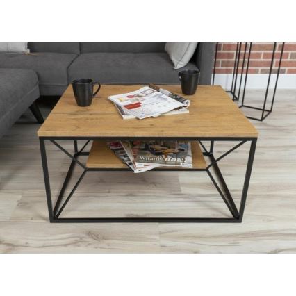 Salontafel BASICLOFT 40x80 cm zwart/bruin