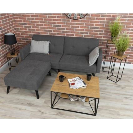 Salontafel BASICLOFT 40x80 cm zwart/bruin