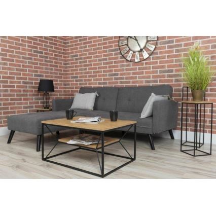 Salontafel BASICLOFT 40x80 cm zwart/bruin