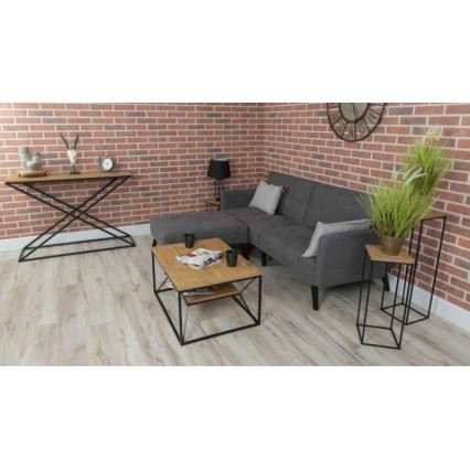 Salontafel BASICLOFT 40x80 cm zwart/bruin