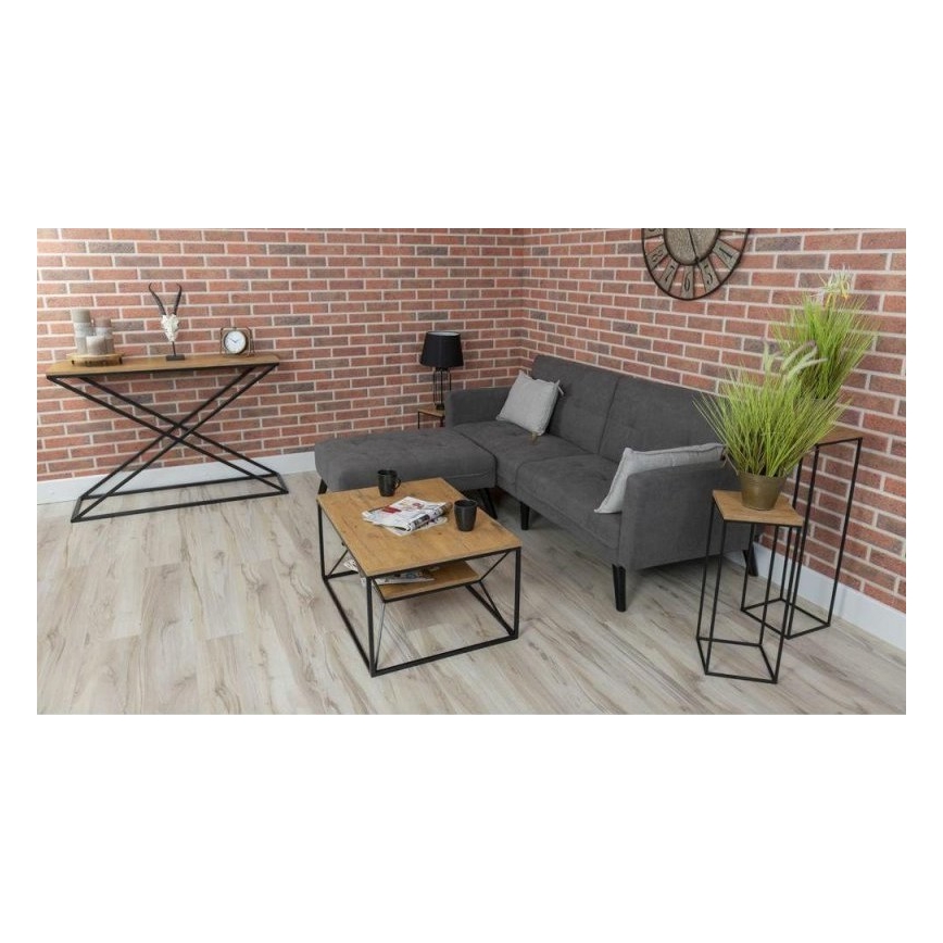Salontafel BASICLOFT 40x80 cm zwart/bruin