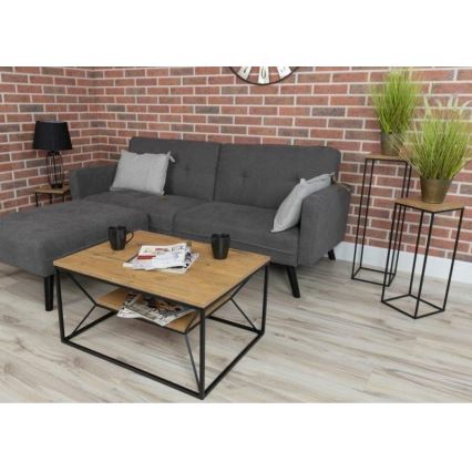 Salontafel BASICLOFT 40x80 cm zwart/bruin