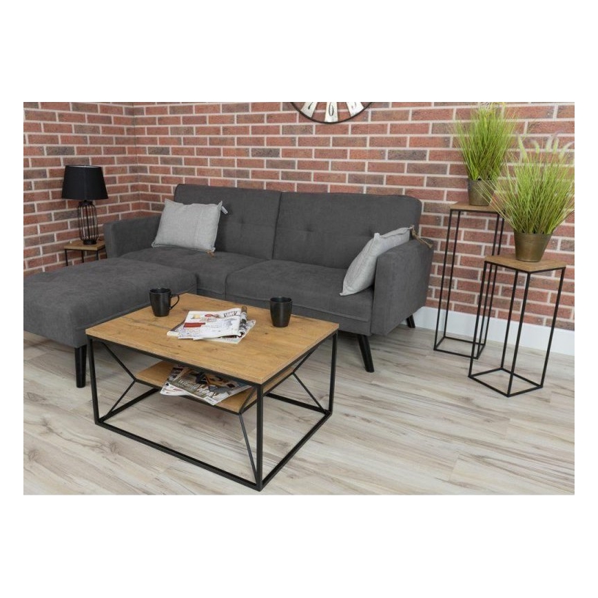 Salontafel BASICLOFT 40x80 cm zwart/bruin