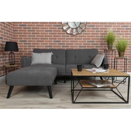 Salontafel BASICLOFT 40x80 cm zwart/bruin