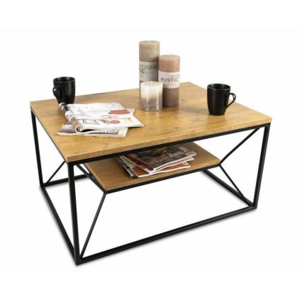 Salontafel BASICLOFT 40x80 cm zwart/bruin