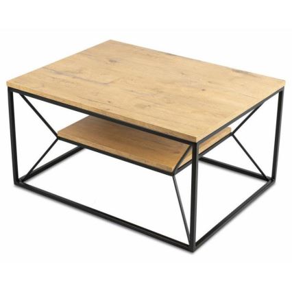 Salontafel BASICLOFT 40x80 cm zwart/bruin