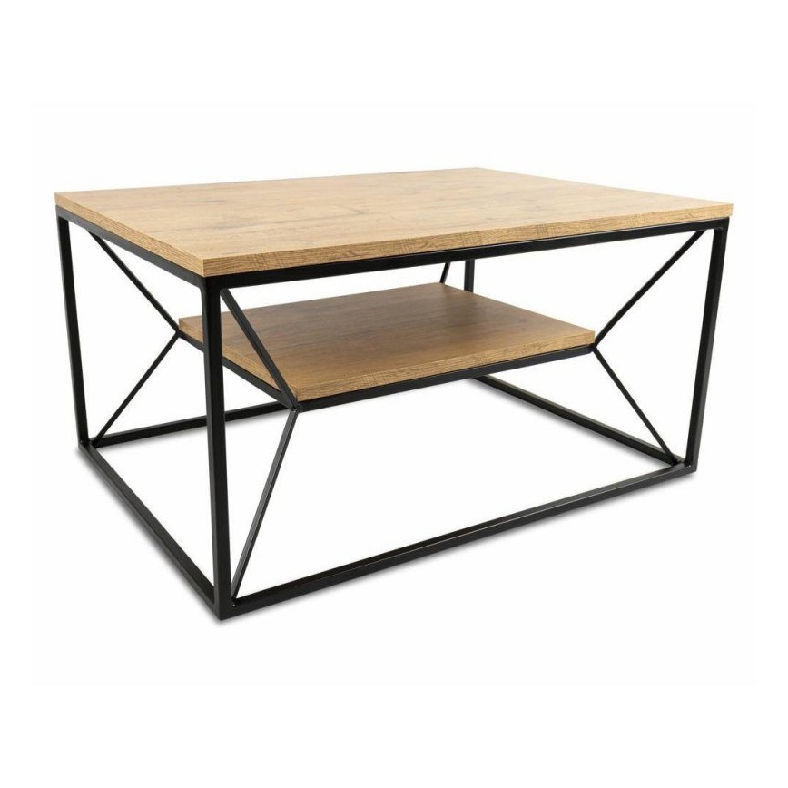 Salontafel BASICLOFT 40x80 cm zwart/bruin
