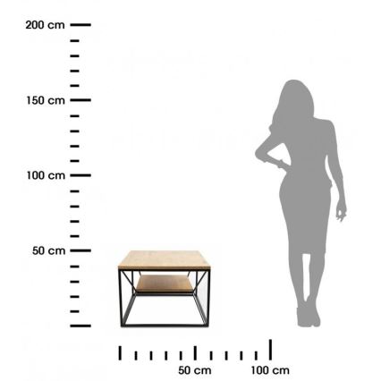 Salontafel BASICLOFT 40x80 cm zwart/bruin