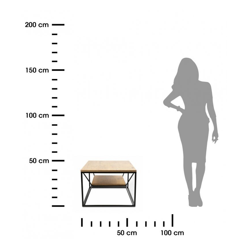 Salontafel BASICLOFT 40x80 cm zwart/bruin