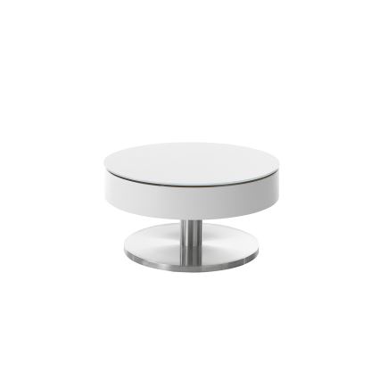 Salontafel BLOCK Ø 79 cm wit/zilver