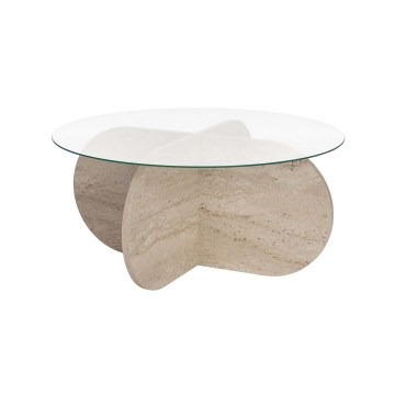 Salontafel BUBBLE Ø 75 cm beige/transparant