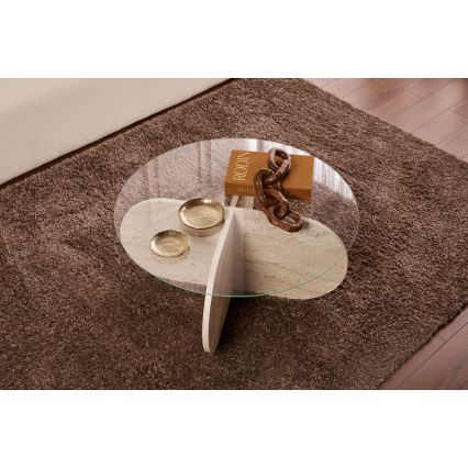 Salontafel BUBBLE Ø 75 cm beige/transparant