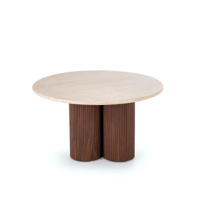 Salontafel CALDO Ø 80 cm, bruin/beige