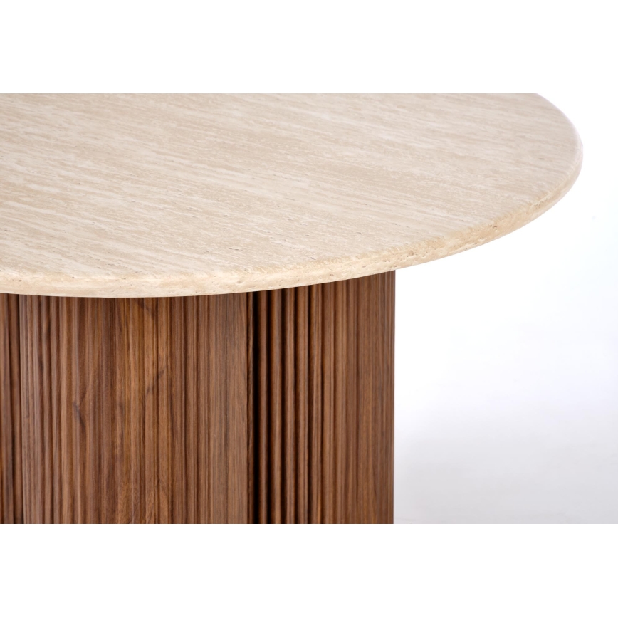 Salontafel CALDO Ø 80 cm, bruin/beige