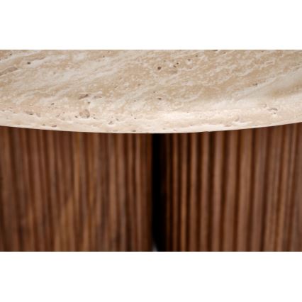 Salontafel CALDO Ø 80 cm, bruin/beige