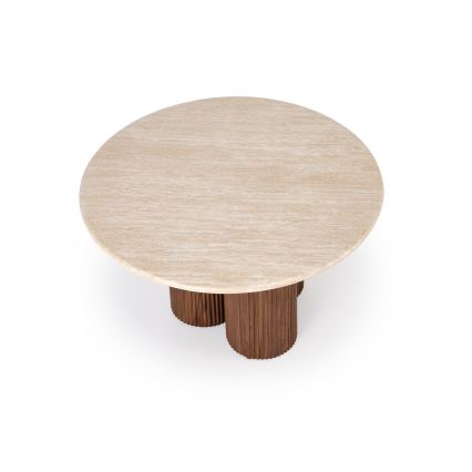 Salontafel CALDO Ø 80 cm, bruin/beige