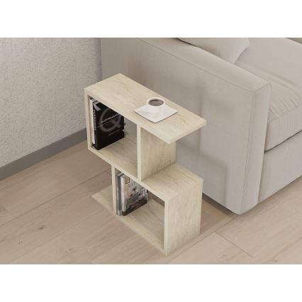 Salontafel CROS, marmerlook, beige