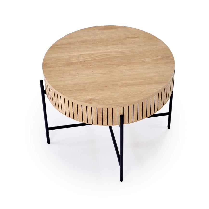 Salontafel DANTE Ø 67 cm bruin/zwart
