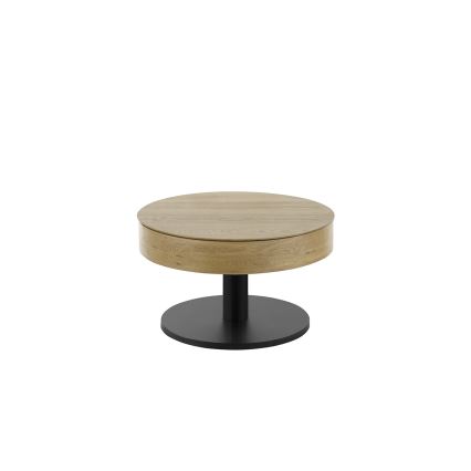 Salontafel ELEMENT met opklapbaar blad Ø 75 cm eiken/zwart
