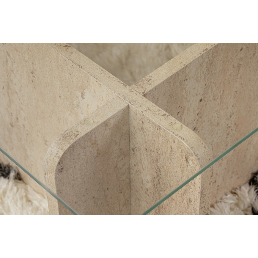 Salontafel ESCAPE 105x65 cm beige/helder