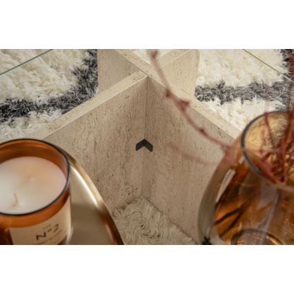 Salontafel ESCAPE 105x65 cm beige/helder