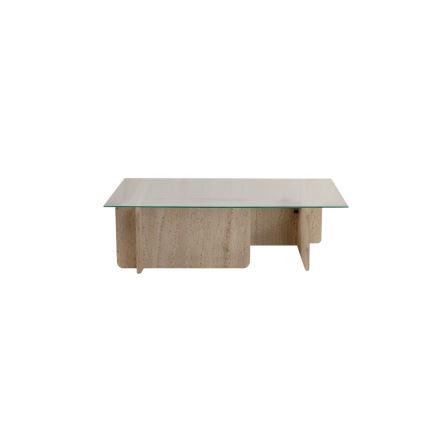 Salontafel ESCAPE 105x65 cm beige/helder