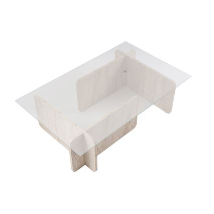 Salontafel ESCAPE 105x65 cm beige/helder