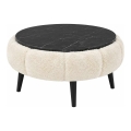 Salontafel FELPO Ø 60 cm zwart/crème/marmerdecor