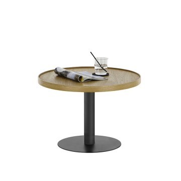 Salontafel FOCUS Ø 60 cm eiken/zwart