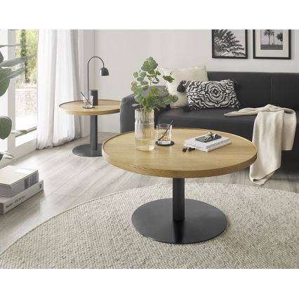 Salontafel FOCUS Ø 60 cm eiken/zwart