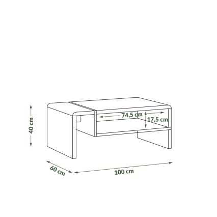 Salontafel FRED wit/grijs
