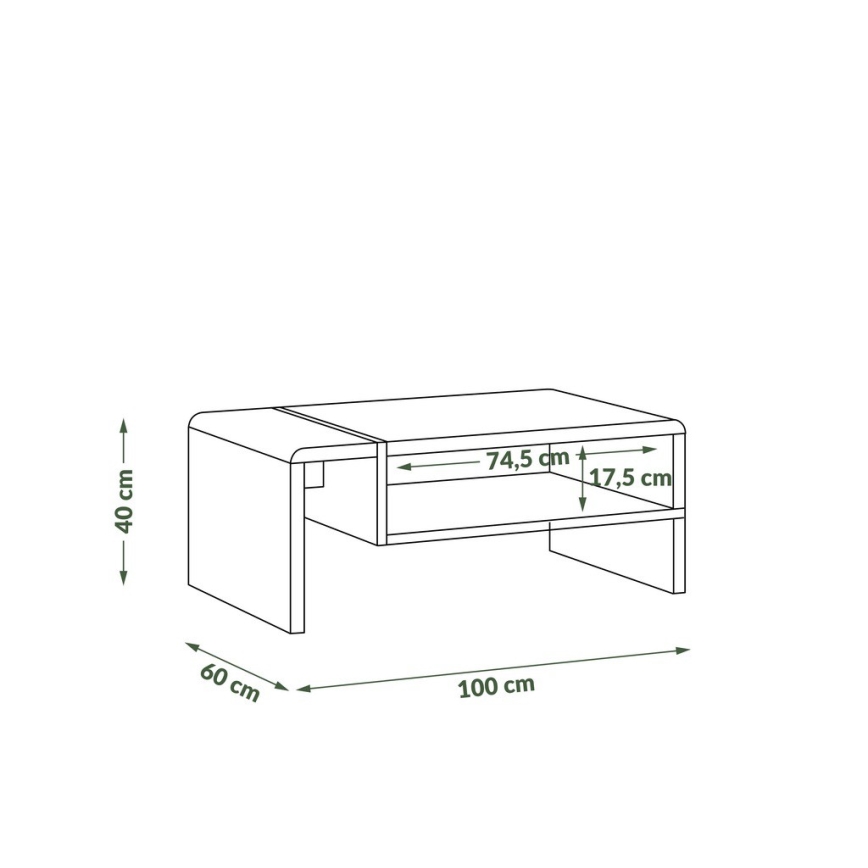 Salontafel FRED wit/grijs