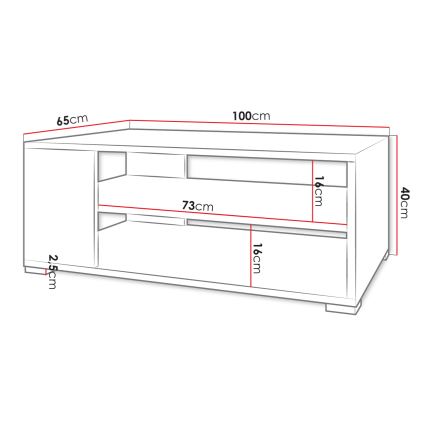 Salontafel GIMREN 100x40 cm wit
