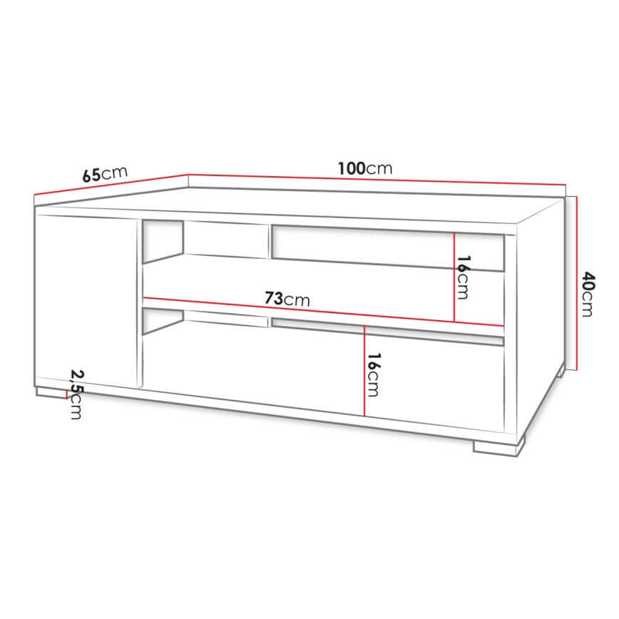 Salontafel GIMREN 100x40 cm wit