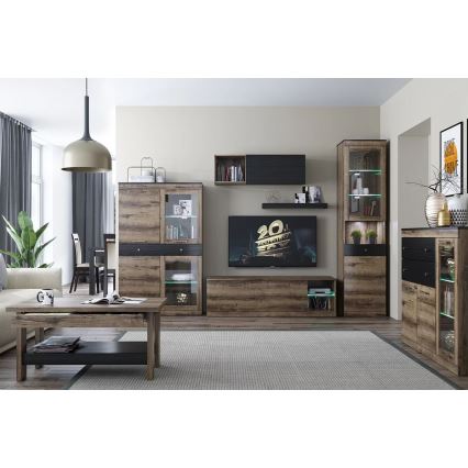 Salontafel LANDU 50x100 cm kloostereik/zwart