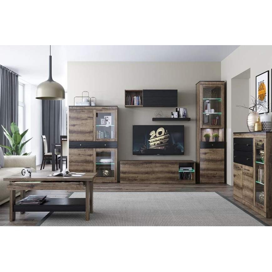 Salontafel LANDU 50x100 cm kloostereik/zwart