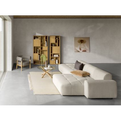 Salontafel LUCA 82 cm helder/eiken