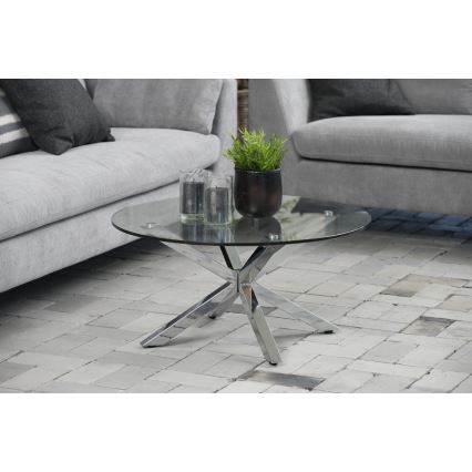 Salontafel LUCA 82 cm helder/zilver