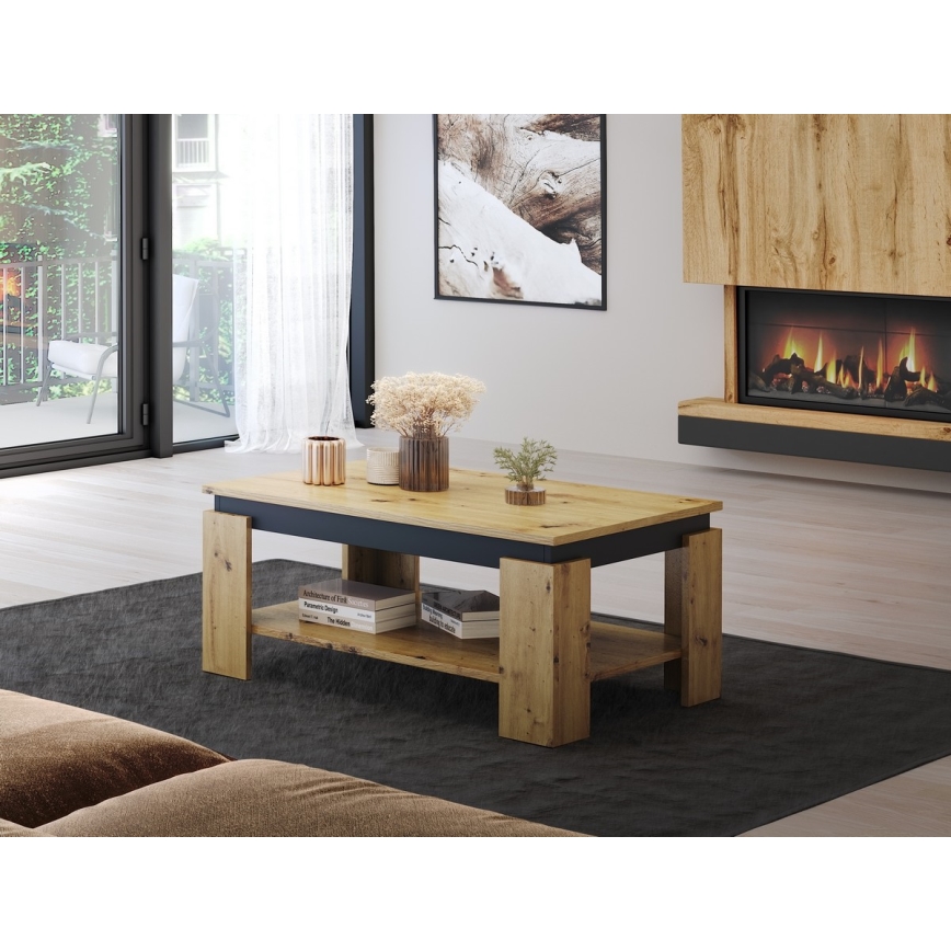 Salontafel LUNO artisan eik/zwart