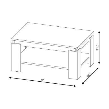 Salontafel LUNO artisan eik/zwart