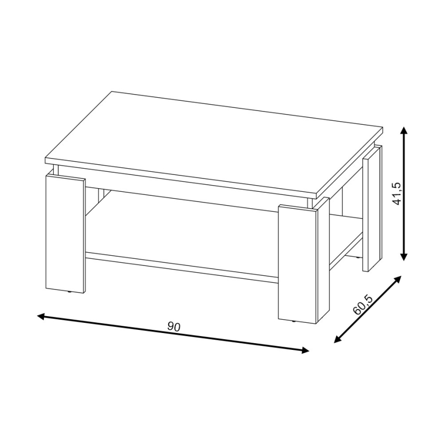Salontafel LUNO artisan eik/zwart