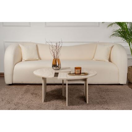 Salontafel LUVIA, marmerlook beige