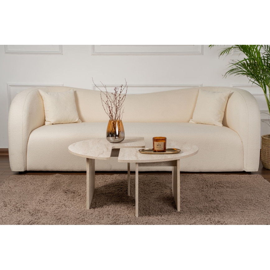 Salontafel LUVIA, marmerlook beige