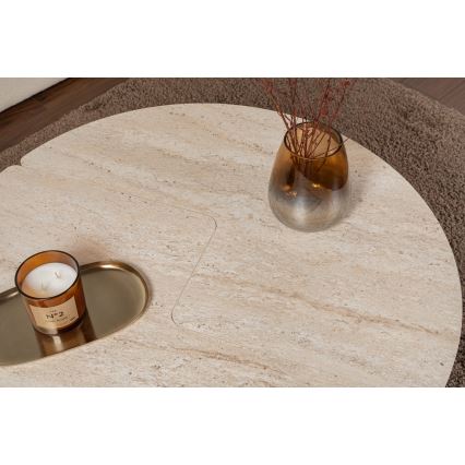 Salontafel LUVIA, marmerlook beige