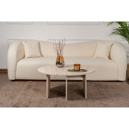 Salontafel LUVIA, marmerlook beige
